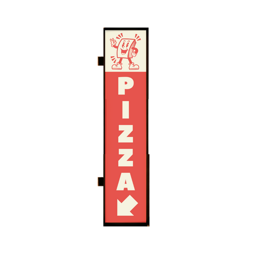Vertical rectangle lightbox sign illuminated projecting sign for takeaways and bars
